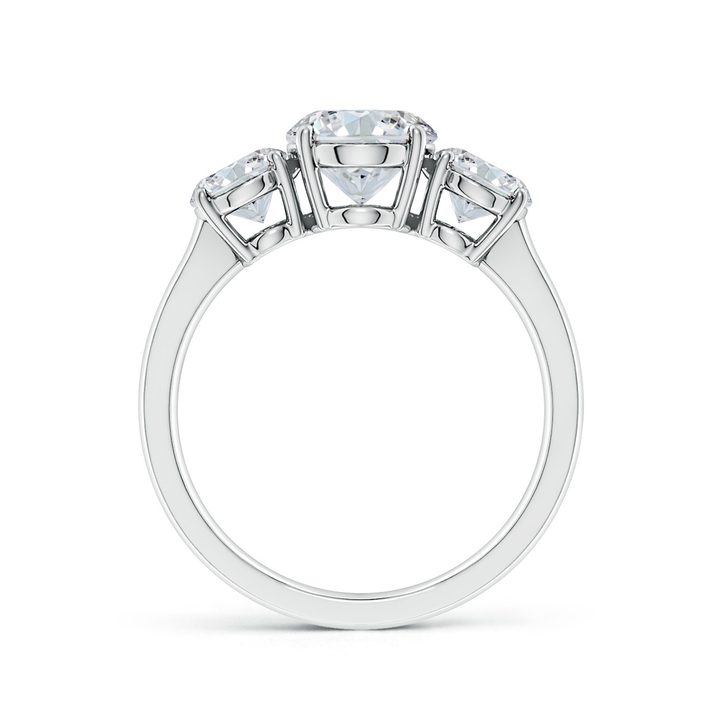 9x7mm FGVS Lab-Grown Oval Diamond Three Stone Classic Engagement Ring in P950 Platinum - side 199