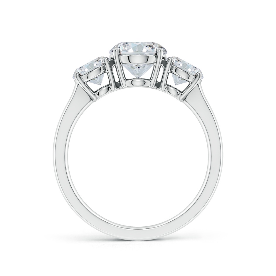 9x7mm FGVS Lab-Grown Oval Diamond Three Stone Classic Engagement Ring in P950 Platinum side 199