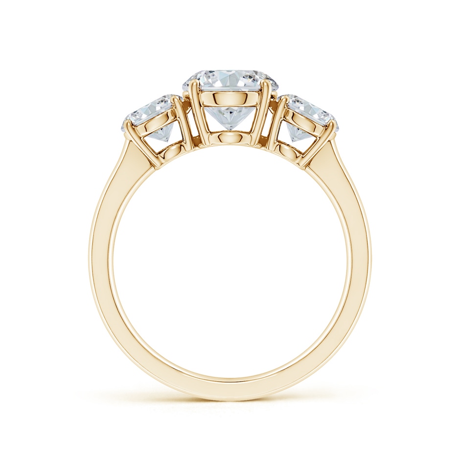 9x7mm FGVS Lab-Grown Oval Diamond Three Stone Classic Engagement Ring in Yellow Gold side 199