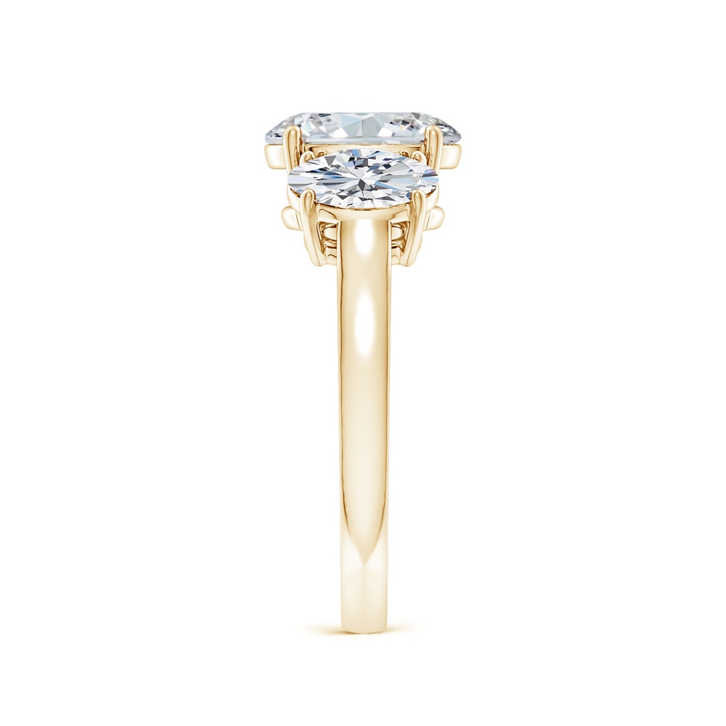 9x7mm FGVS Lab-Grown Oval Diamond Three Stone Classic Engagement Ring in Yellow Gold Side 299