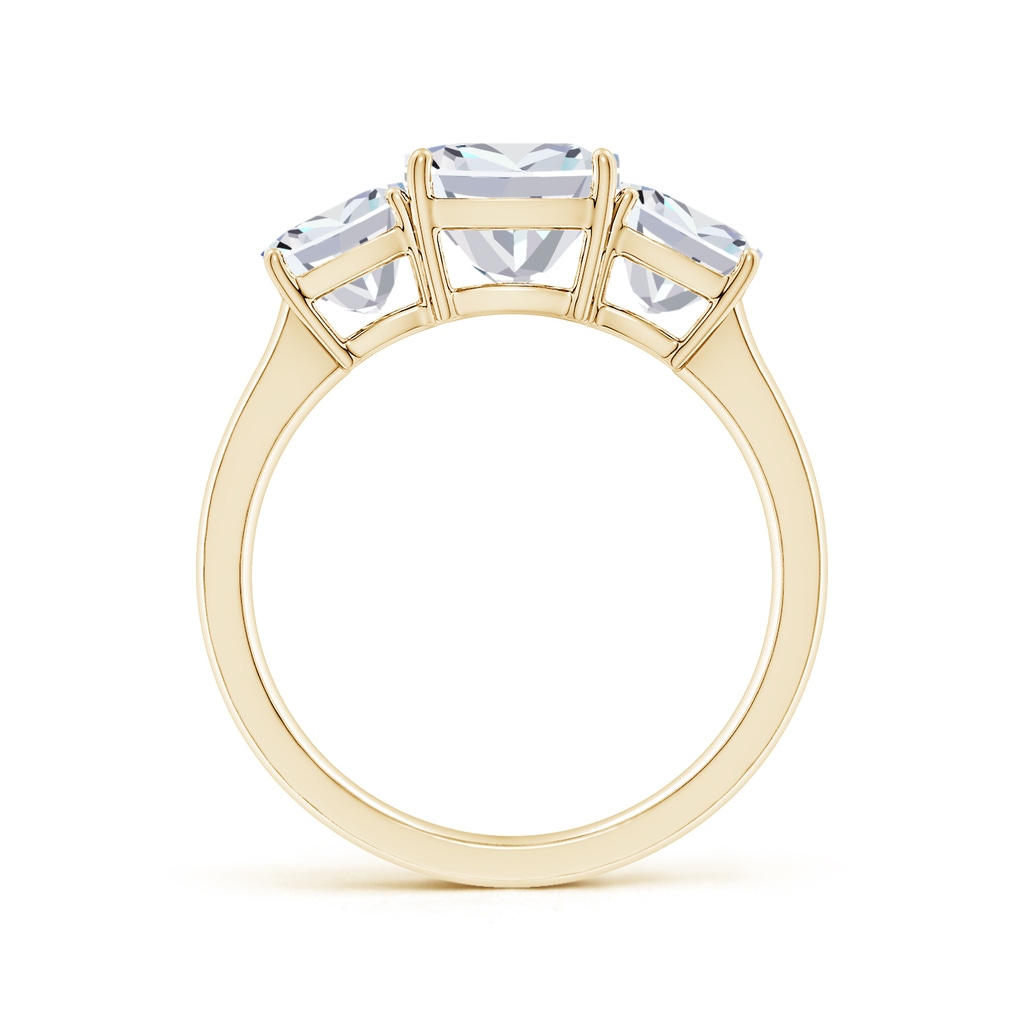 7mm FGVS Lab-Grown Cushion Diamond Three Stone Classic Engagement Ring in Yellow Gold Side 199