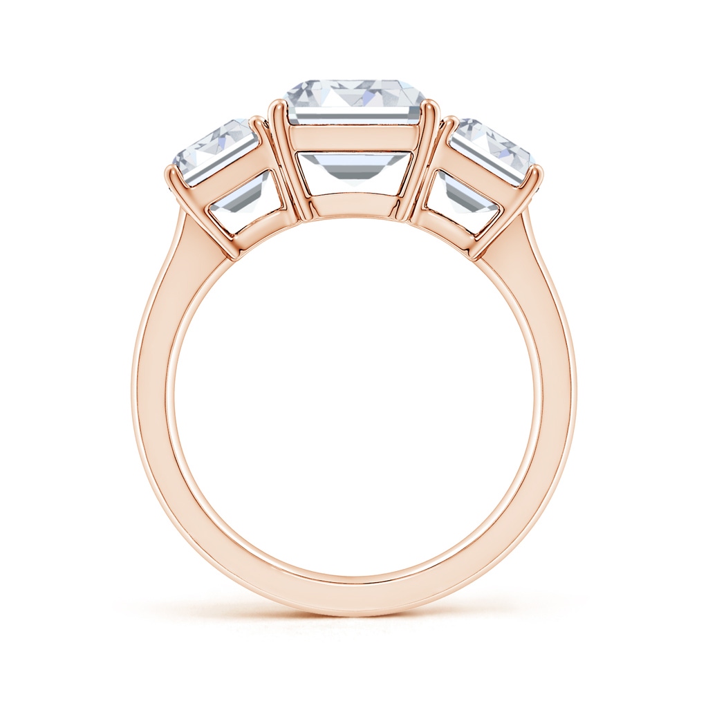 10x7.5mm FGVS Lab-Grown Emerald-Cut Diamond Three Stone Classic Engagement Ring in 18K Rose Gold Side 199