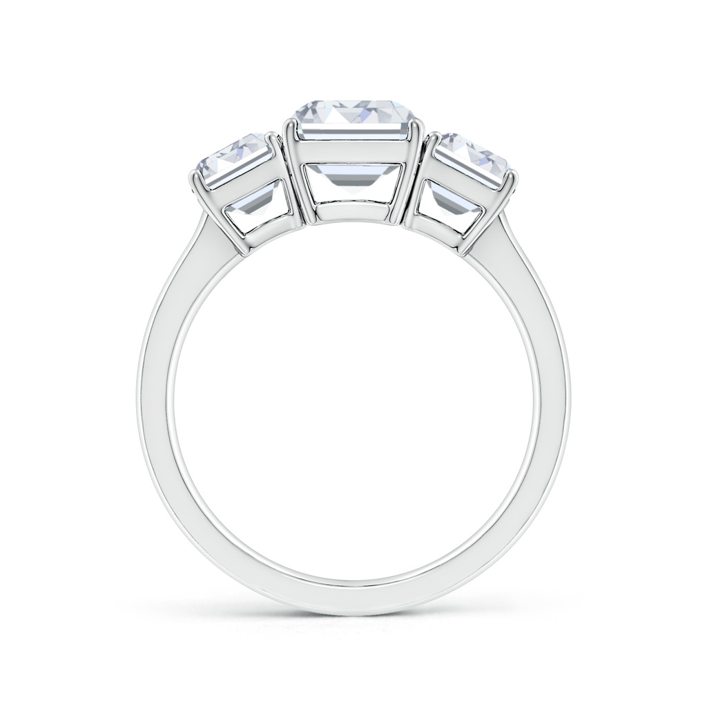 8.5x6.5mm FGVS Lab-Grown Emerald-Cut Diamond Three Stone Classic Engagement Ring in 18K White Gold - side 199