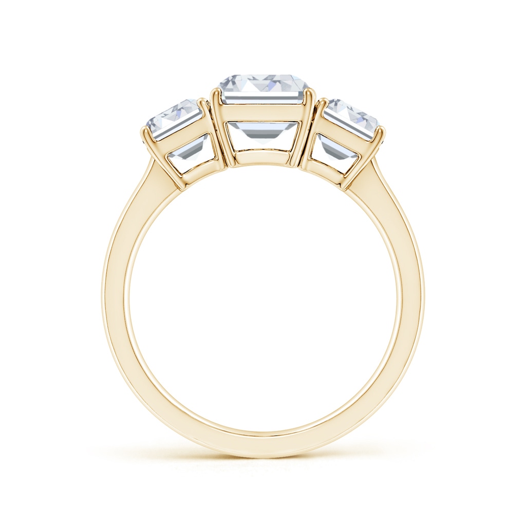 8.5x6.5mm FGVS Lab-Grown Emerald-Cut Diamond Three Stone Classic Engagement Ring in Yellow Gold Side 199