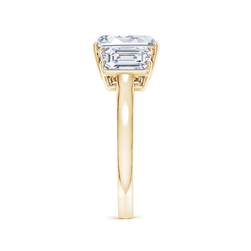8.5x6.5mm FGVS Lab-Grown Emerald-Cut Diamond Three Stone Classic Engagement Ring in Yellow Gold Side 299