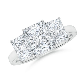 8x6mm FGVS Lab-Grown Radiant-Cut Diamond Three Stone Classic Engagement Ring in P950 Platinum