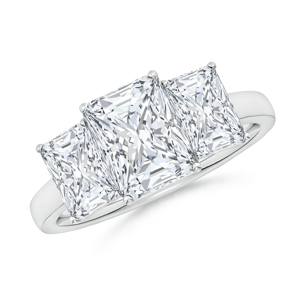 8x6mm FGVS Lab-Grown Radiant-Cut Diamond Three Stone Classic Engagement Ring in White Gold