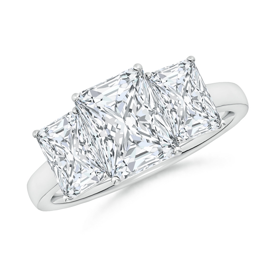 8x6mm FGVS Lab-Grown Radiant-Cut Diamond Three Stone Classic Engagement Ring in White Gold 