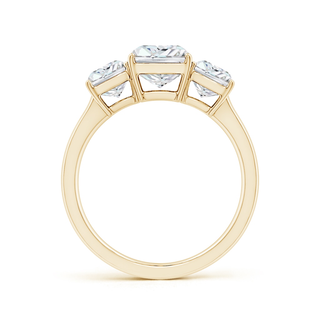 8x6mm FGVS Lab-Grown Radiant-Cut Diamond Three Stone Classic Engagement Ring in Yellow Gold - side 199