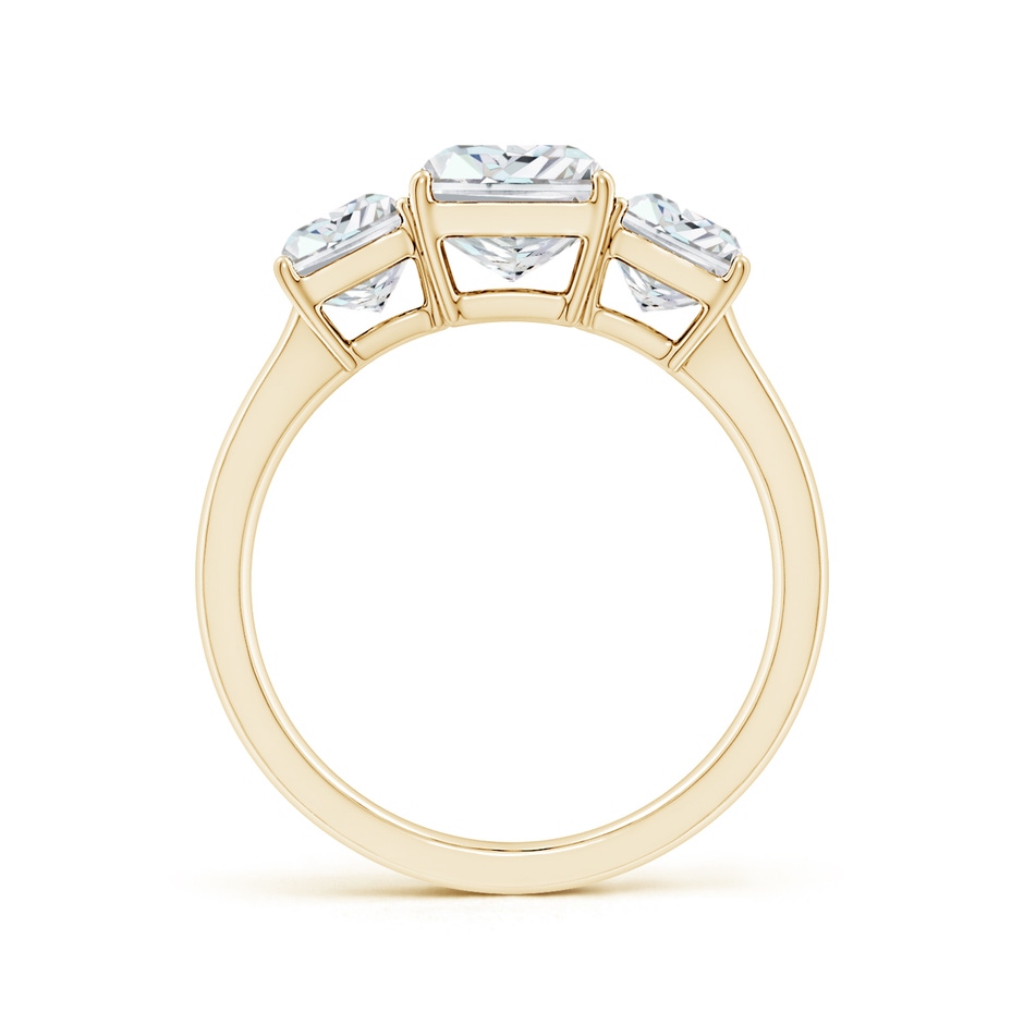 8x6mm FGVS Lab-Grown Radiant-Cut Diamond Three Stone Classic Engagement Ring in Yellow Gold side 199