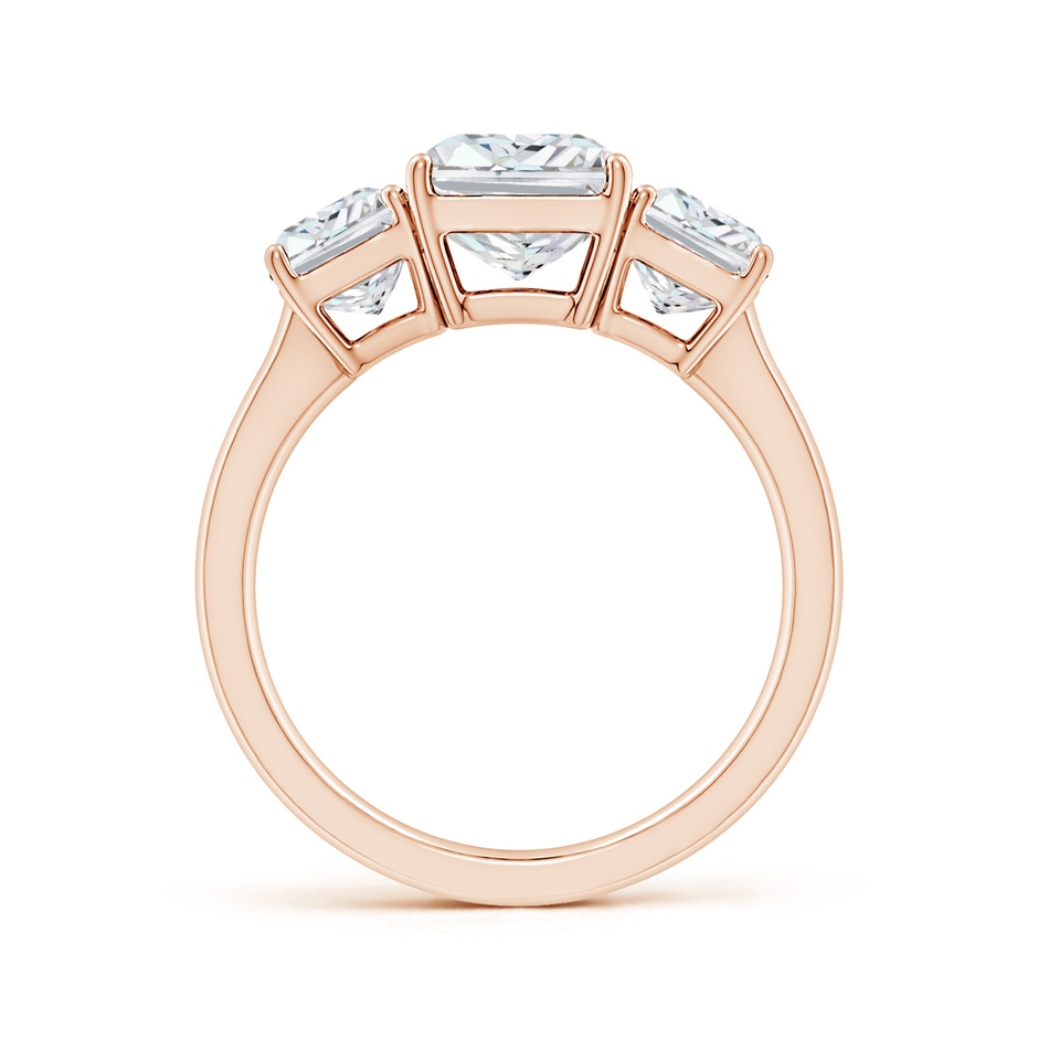 9x7mm FGVS Lab-Grown Radiant-Cut Diamond Three Stone Classic Engagement Ring in 18K Rose Gold side 199