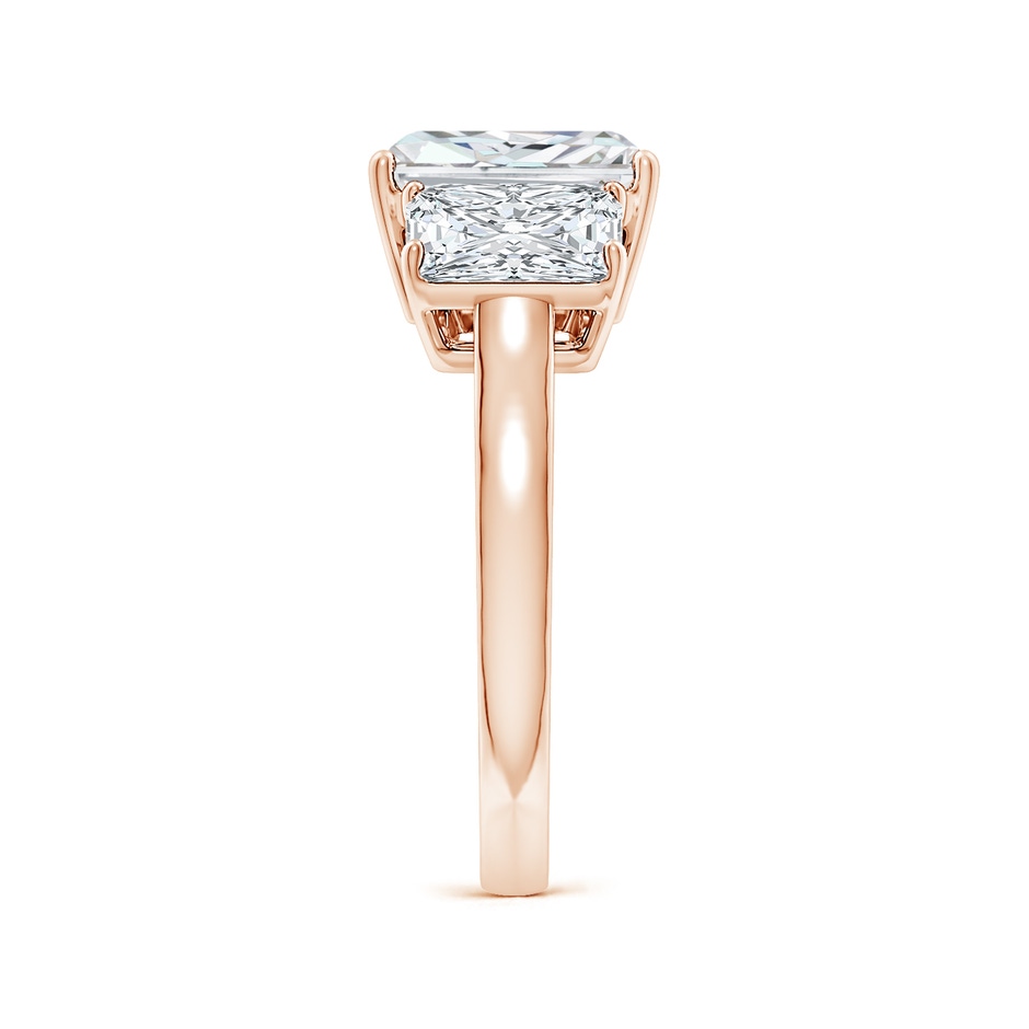 9x7mm FGVS Lab-Grown Radiant-Cut Diamond Three Stone Classic Engagement Ring in 18K Rose Gold side 299
