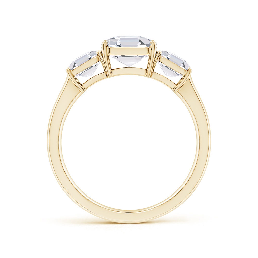 7mm FGVS Lab-Grown Asscher-Cut Diamond Three Stone Classic Engagement Ring in Yellow Gold - side 199