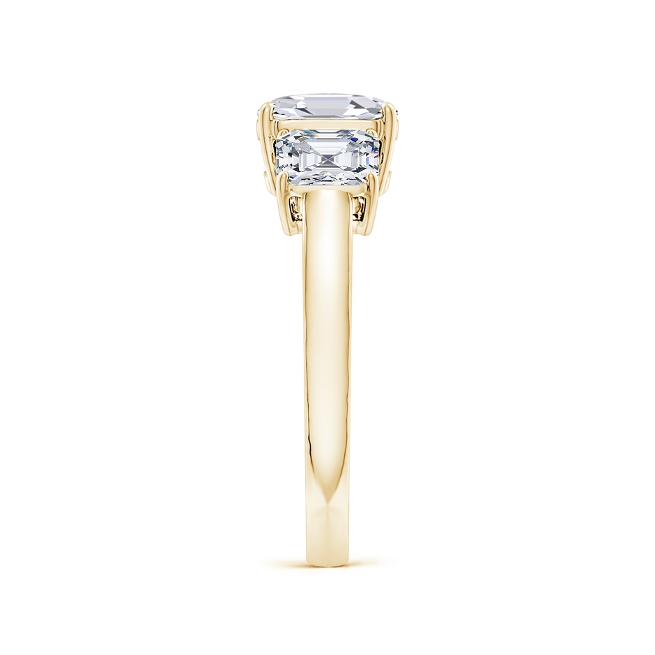 7mm FGVS Lab-Grown Asscher-Cut Diamond Three Stone Classic Engagement Ring in Yellow Gold side 299