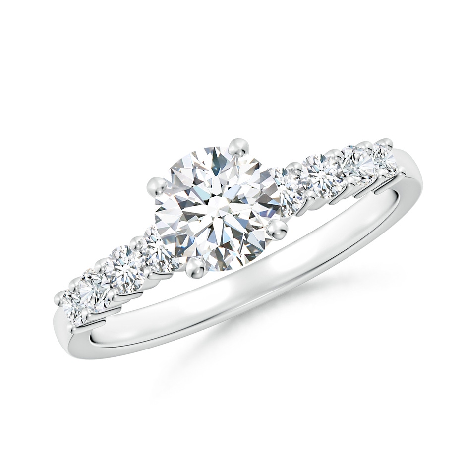 5.9mm FGVS Lab-Grown Solitaire Round Diamond Graduated Engagement Ring in 10K White Gold 