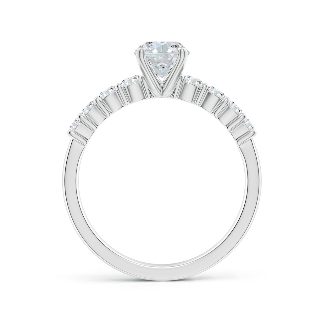 7.7x5.7mm FGVS Lab-Grown Solitaire Oval Diamond Graduated Engagement Ring in White Gold - side 199