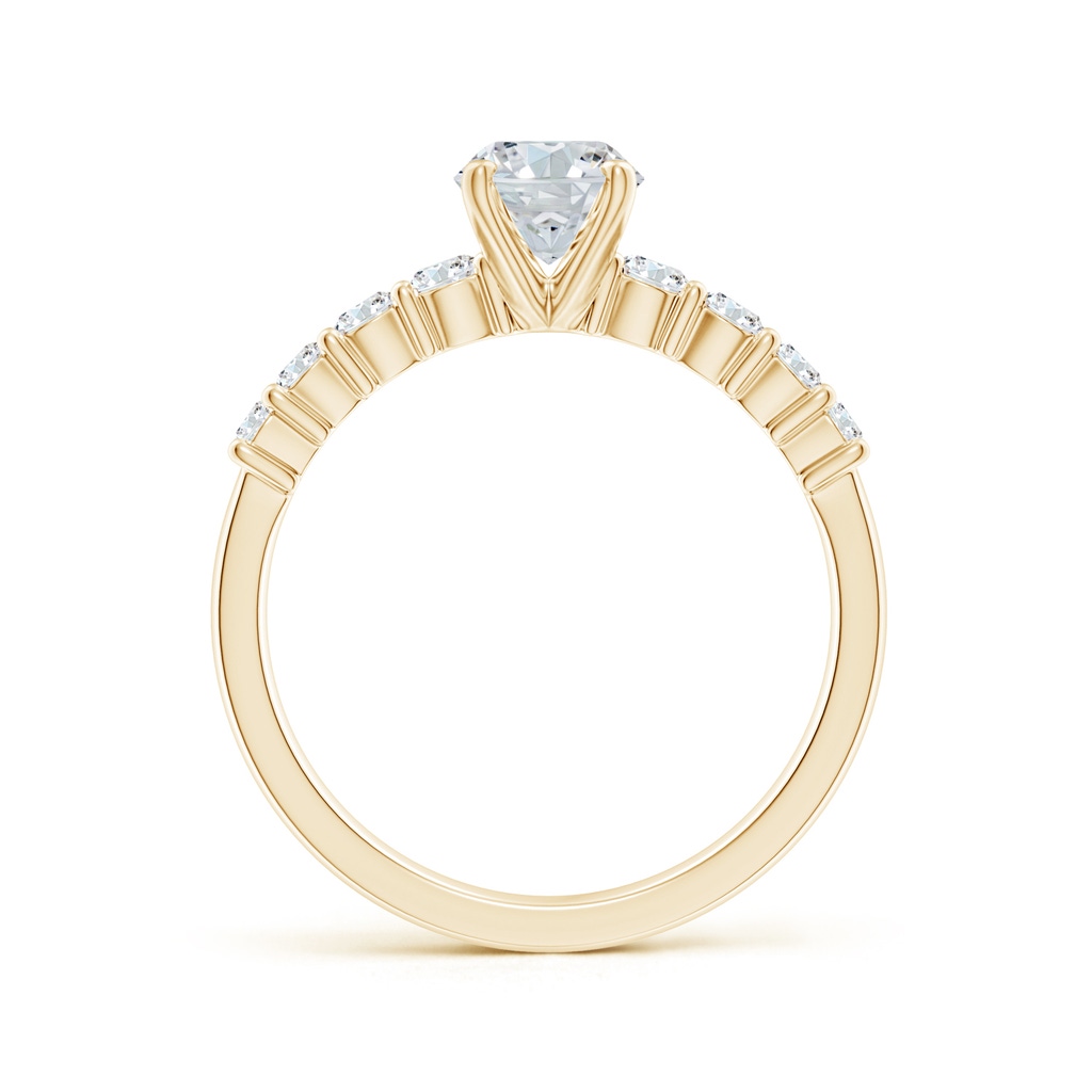 7.7x5.7mm FGVS Lab-Grown Solitaire Oval Diamond Graduated Engagement Ring in Yellow Gold - side 199