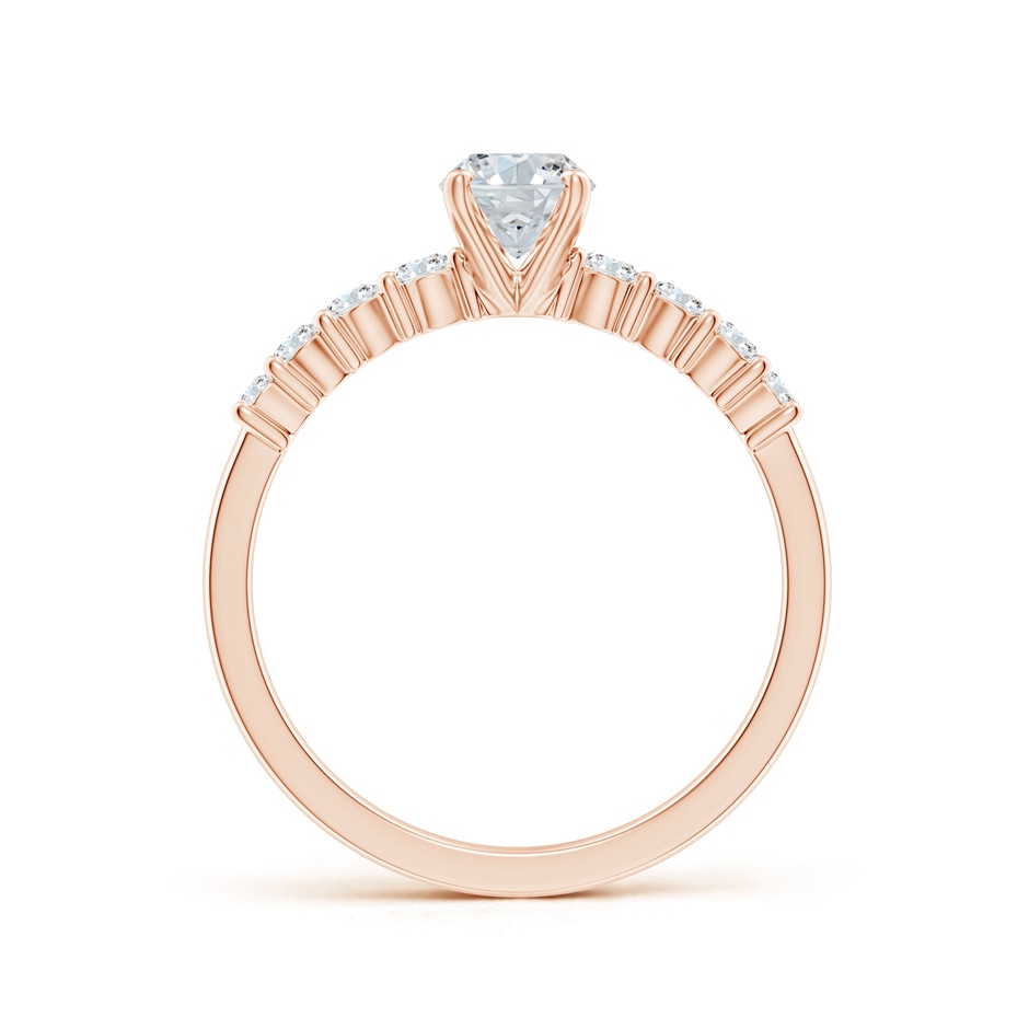 7x5mm FGVS Lab-Grown Solitaire Oval Diamond Graduated Engagement Ring in Rose Gold side 199