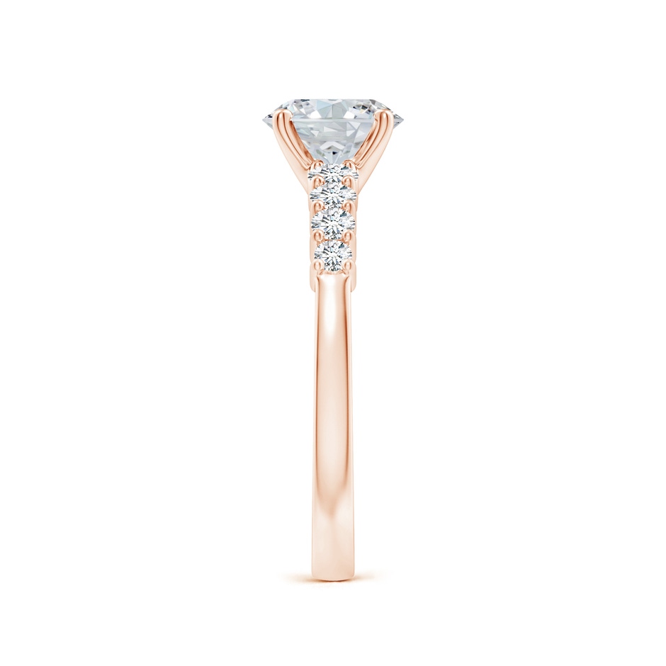 7x5mm FGVS Lab-Grown Solitaire Oval Diamond Graduated Engagement Ring in Rose Gold side 299