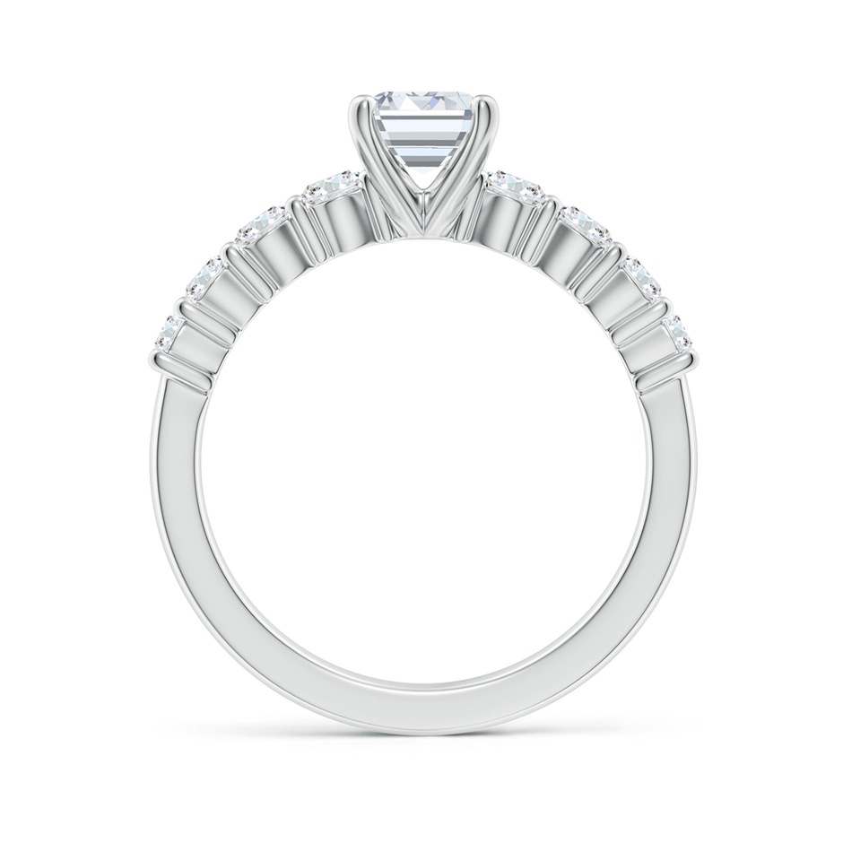 7.5x5.5mm FGVS Lab-Grown Solitaire Emerald-Cut Diamond Graduated Engagement Ring in 18K White Gold side 199