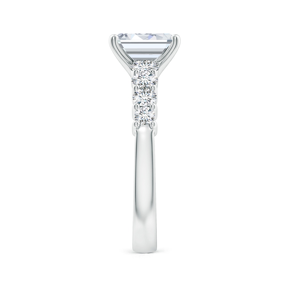 7.5x5.5mm FGVS Lab-Grown Solitaire Emerald-Cut Diamond Graduated Engagement Ring in 18K White Gold side 299