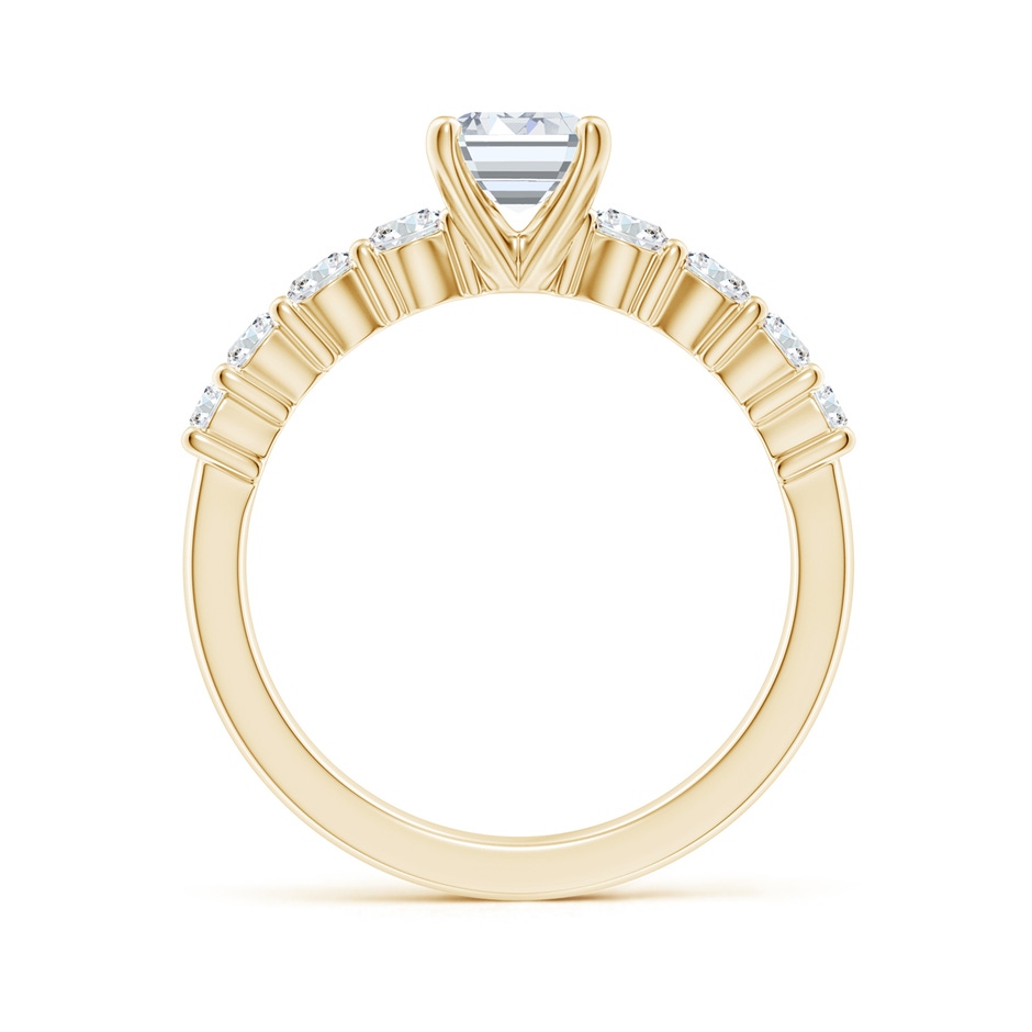 7.5x5.5mm FGVS Lab-Grown Solitaire Emerald-Cut Diamond Graduated Engagement Ring in 18K Yellow Gold side 199