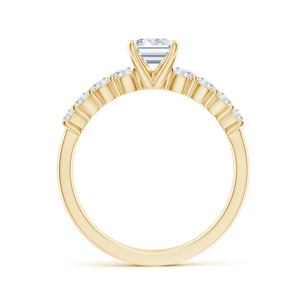 7x5mm FGVS Lab-Grown Solitaire Emerald-Cut Diamond Graduated Engagement Ring in Yellow Gold - side 199