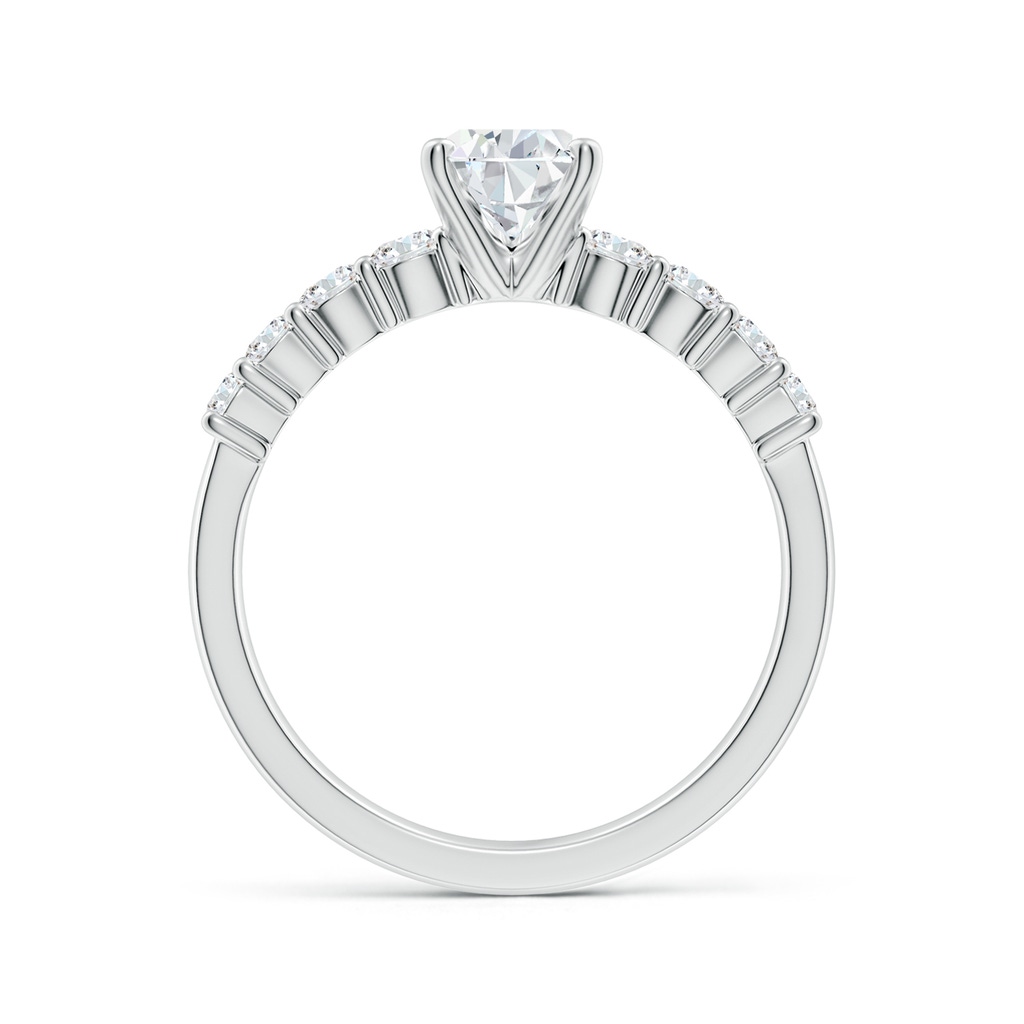 7.7x5.7mm FGVS Lab-Grown Solitaire Pear Diamond Graduated Engagement Ring in 18K White Gold - side 199