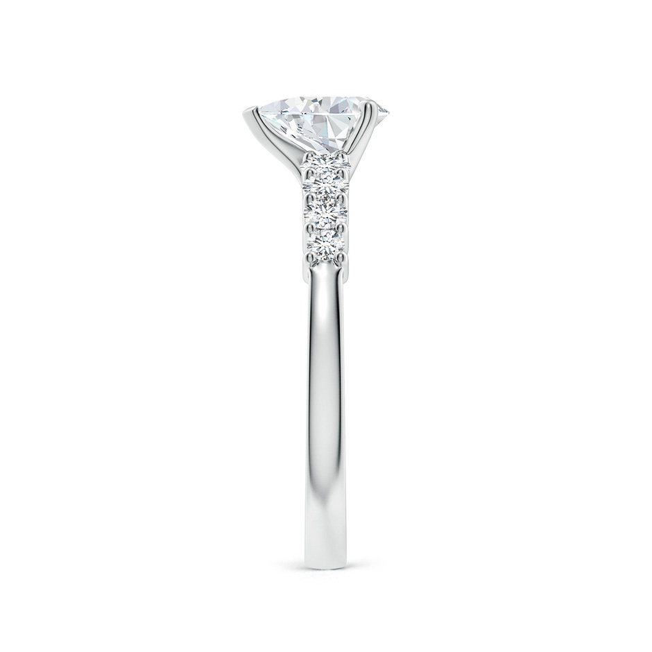 7x5mm FGVS Lab-Grown Solitaire Pear Diamond Graduated Engagement Ring in P950 Platinum side 299
