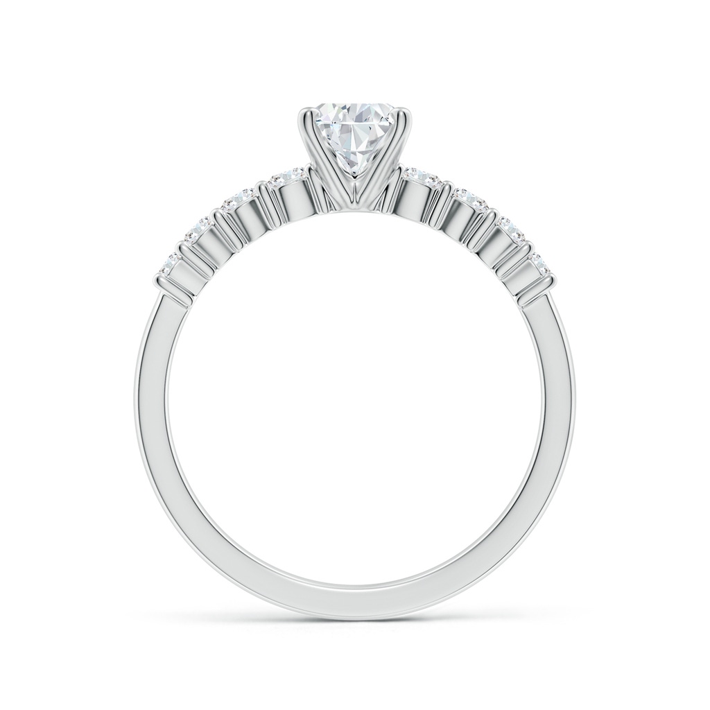 7x5mm FGVS Lab-Grown Solitaire Pear Diamond Graduated Engagement Ring in White Gold Side 199
