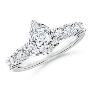 8.5x6.5mm FGVS Lab-Grown Solitaire Pear Diamond Graduated Engagement Ring in White Gold