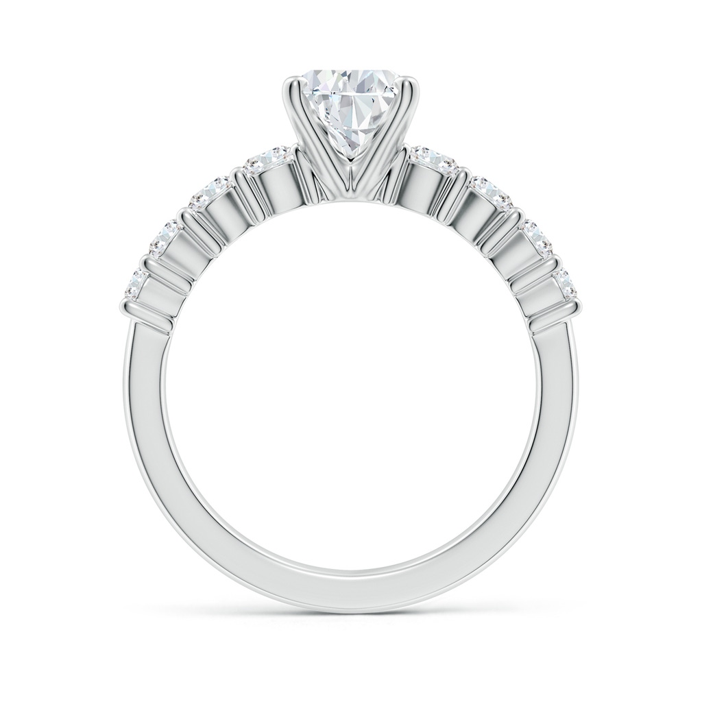 8.5x6.5mm FGVS Lab-Grown Solitaire Pear Diamond Graduated Engagement Ring in White Gold Side 199