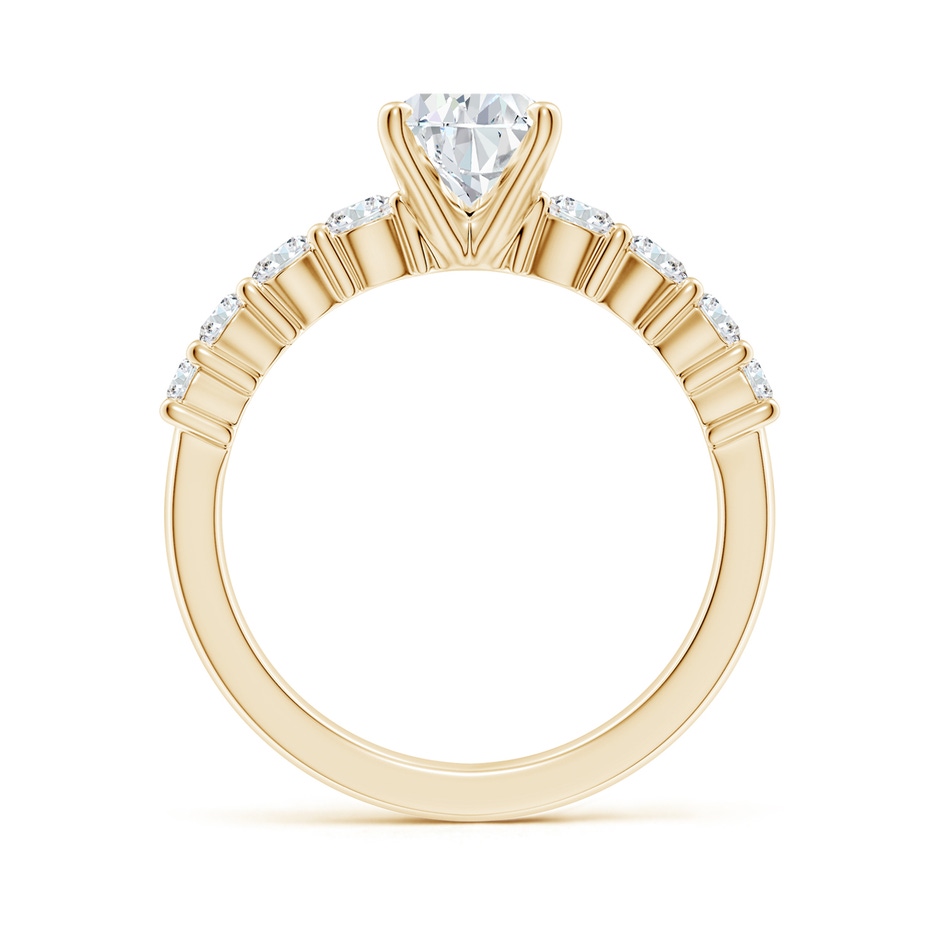 8.5x6.5mm FGVS Lab-Grown Solitaire Pear Diamond Graduated Engagement Ring in Yellow Gold side 199