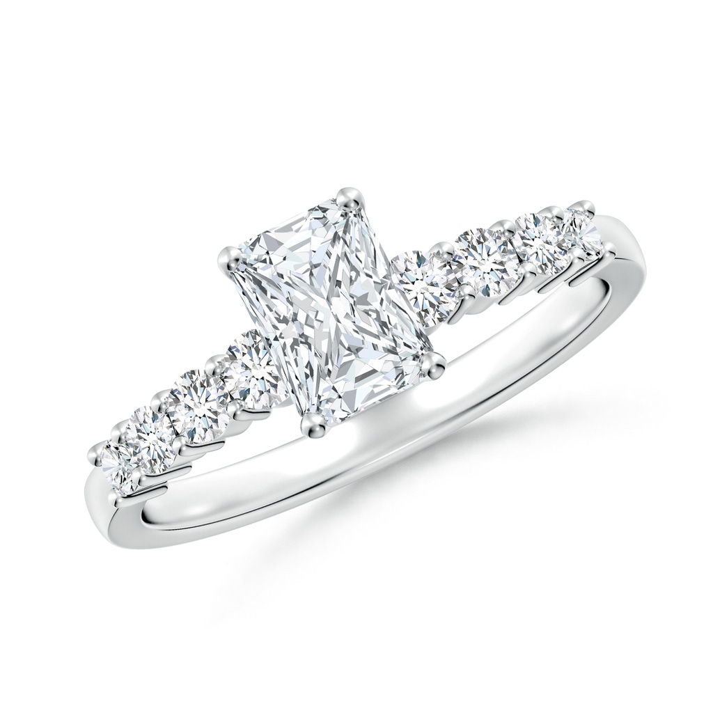 6.5x4.5mm FGVS Lab-Grown Solitaire Radiant-Cut Diamond Graduated Engagement Ring in White Gold