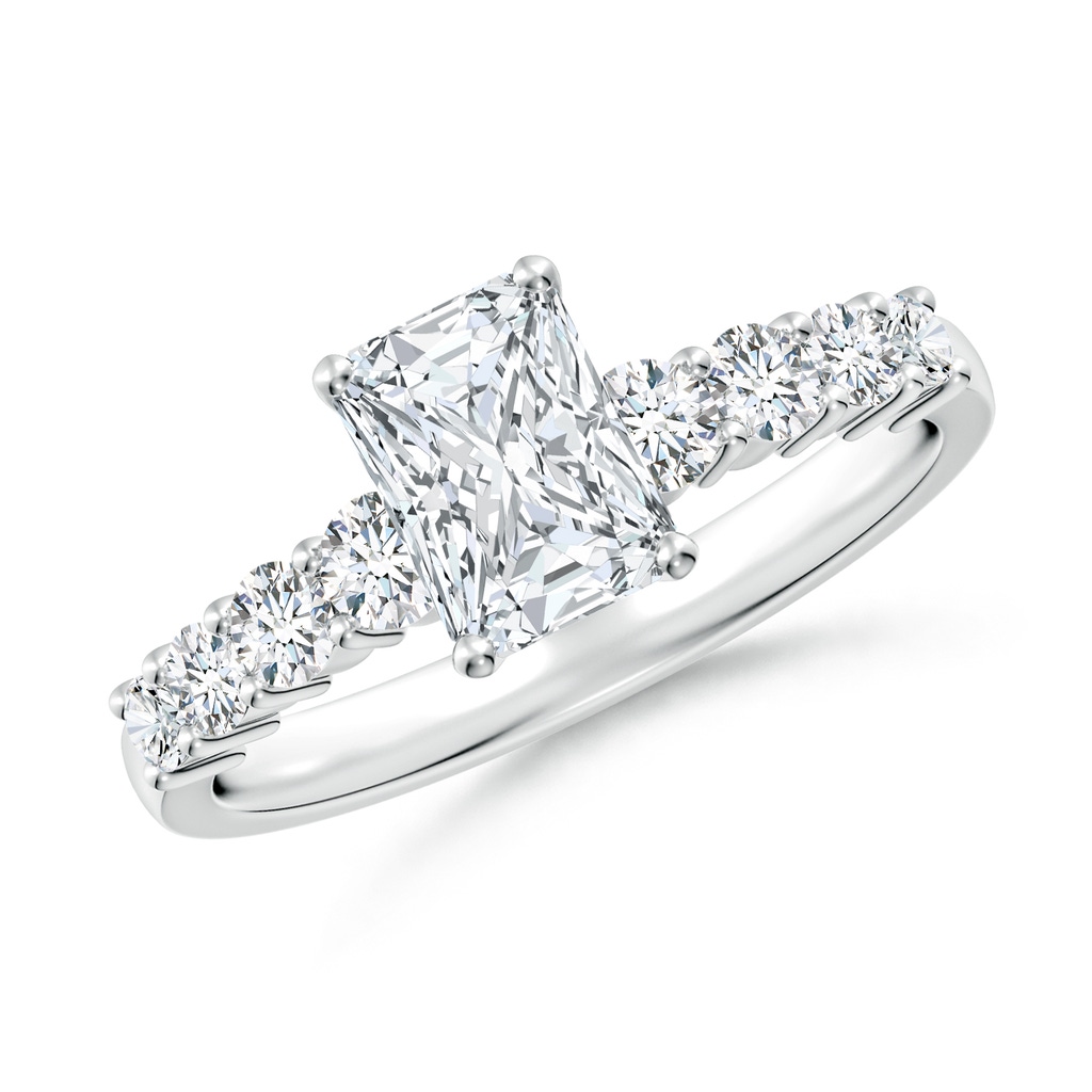 7x5mm FGVS Lab-Grown Solitaire Radiant-Cut Diamond Graduated Engagement Ring in White Gold