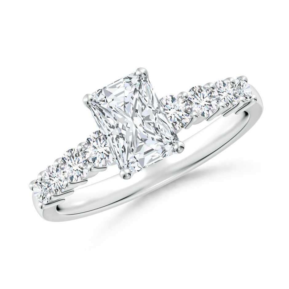 7x5mm FGVS Lab-Grown Solitaire Radiant-Cut Diamond Graduated Engagement Ring in White Gold 