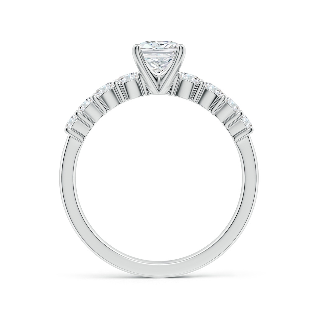 7x5mm FGVS Lab-Grown Solitaire Radiant-Cut Diamond Graduated Engagement Ring in White Gold - side 199