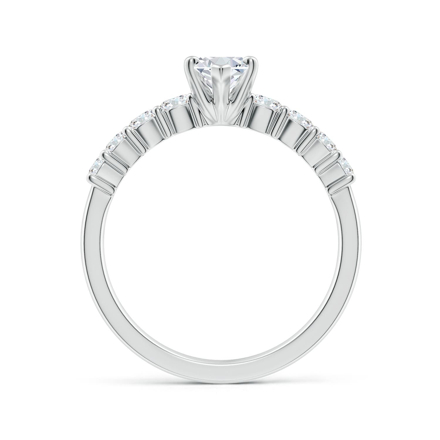 10x5mm FGVS Lab-Grown Solitaire Marquise Diamond Graduated Engagement Ring in White Gold - side 3