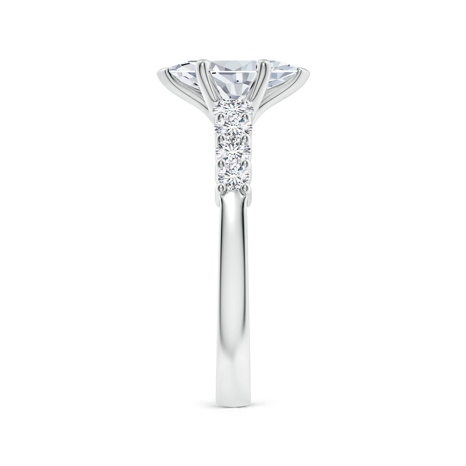 10x5mm FGVS Lab-Grown Solitaire Marquise Diamond Graduated Engagement Ring in White Gold - side 4