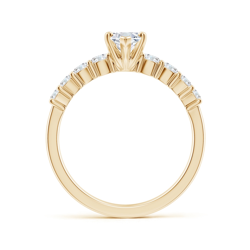 10x5mm FGVS Lab-Grown Solitaire Marquise Diamond Graduated Engagement Ring in Yellow Gold - side 199