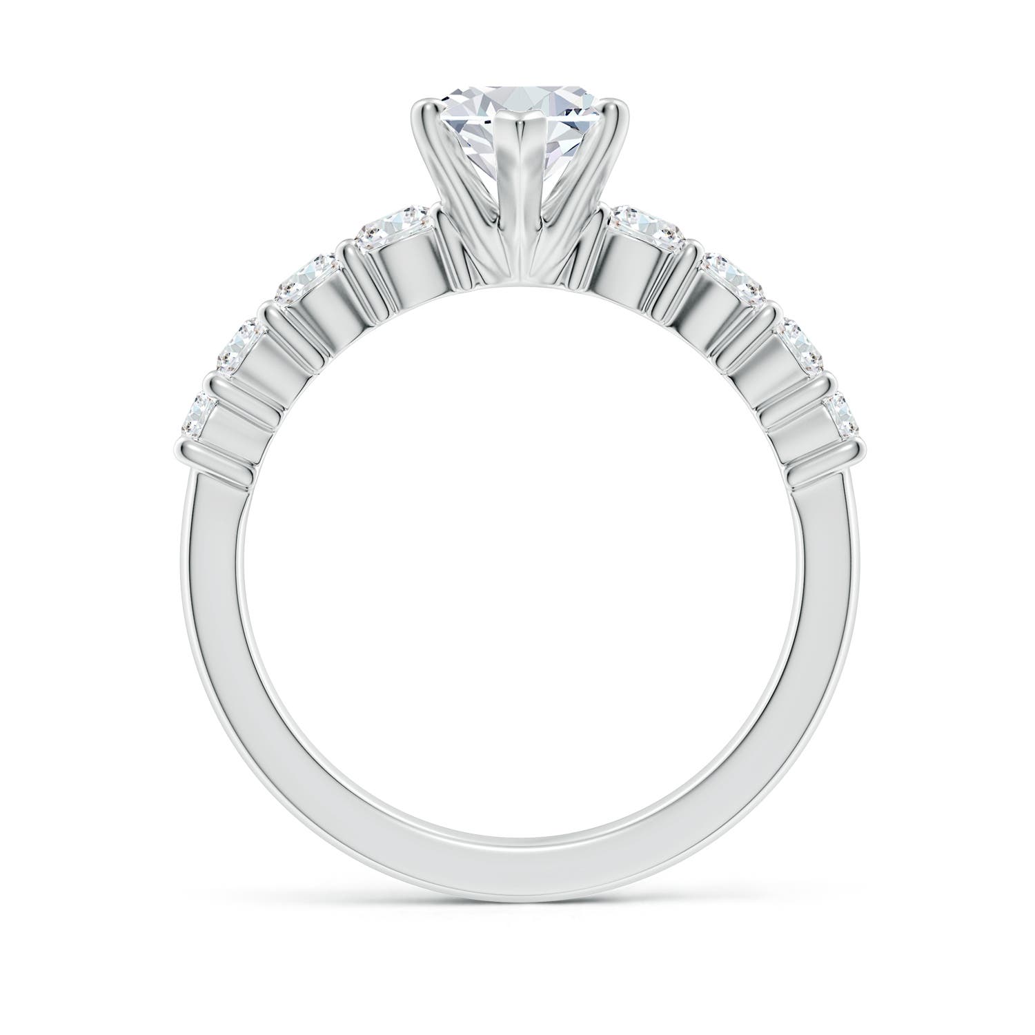 12x6mm FGVS Lab-Grown Solitaire Marquise Diamond Graduated Engagement Ring in P950 Platinum