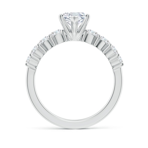 12x6mm FGVS Lab-Grown Solitaire Marquise Diamond Graduated Engagement Ring in P950 Platinum