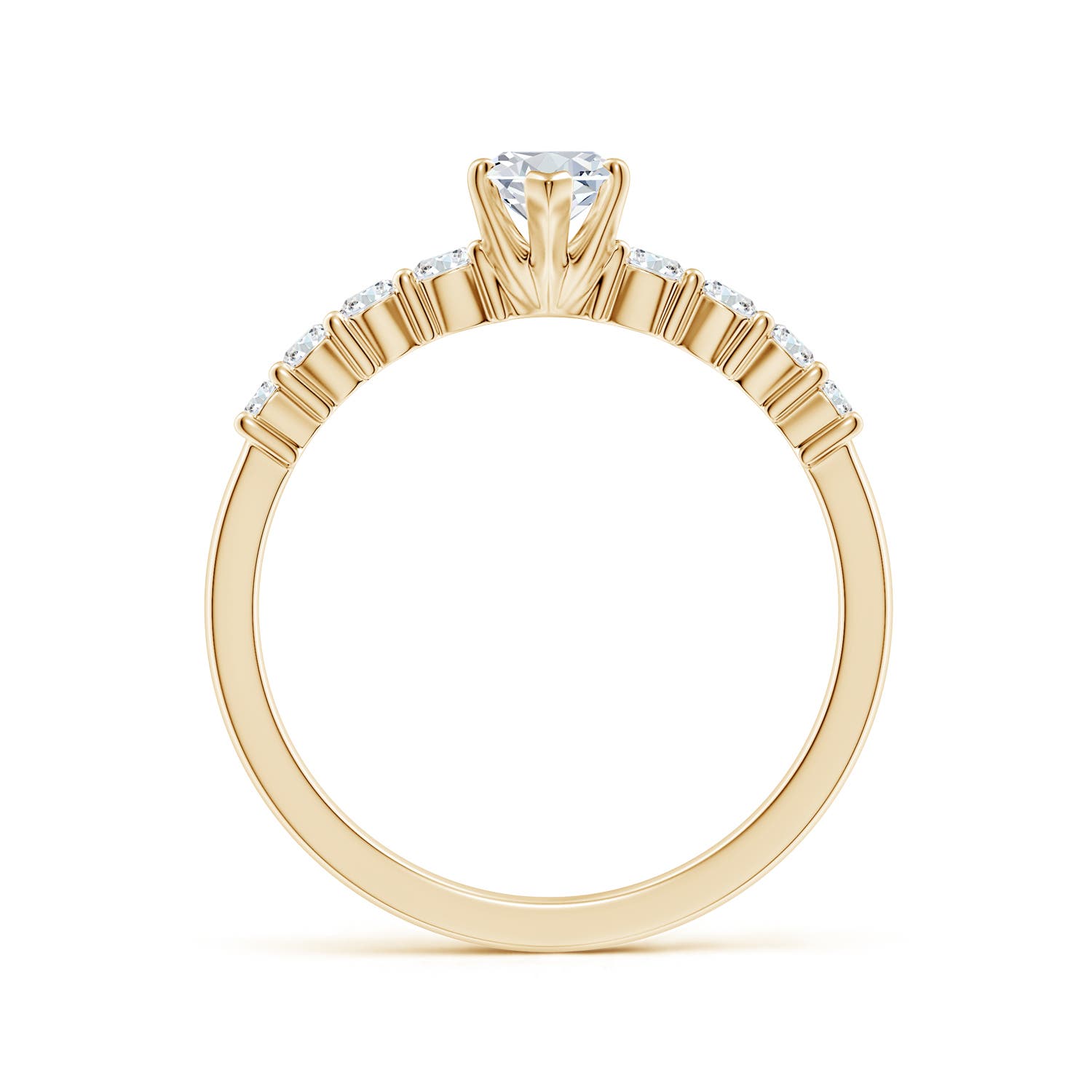 9x4.5mm FGVS Lab-Grown Solitaire Marquise Diamond Graduated Engagement Ring in Yellow Gold
