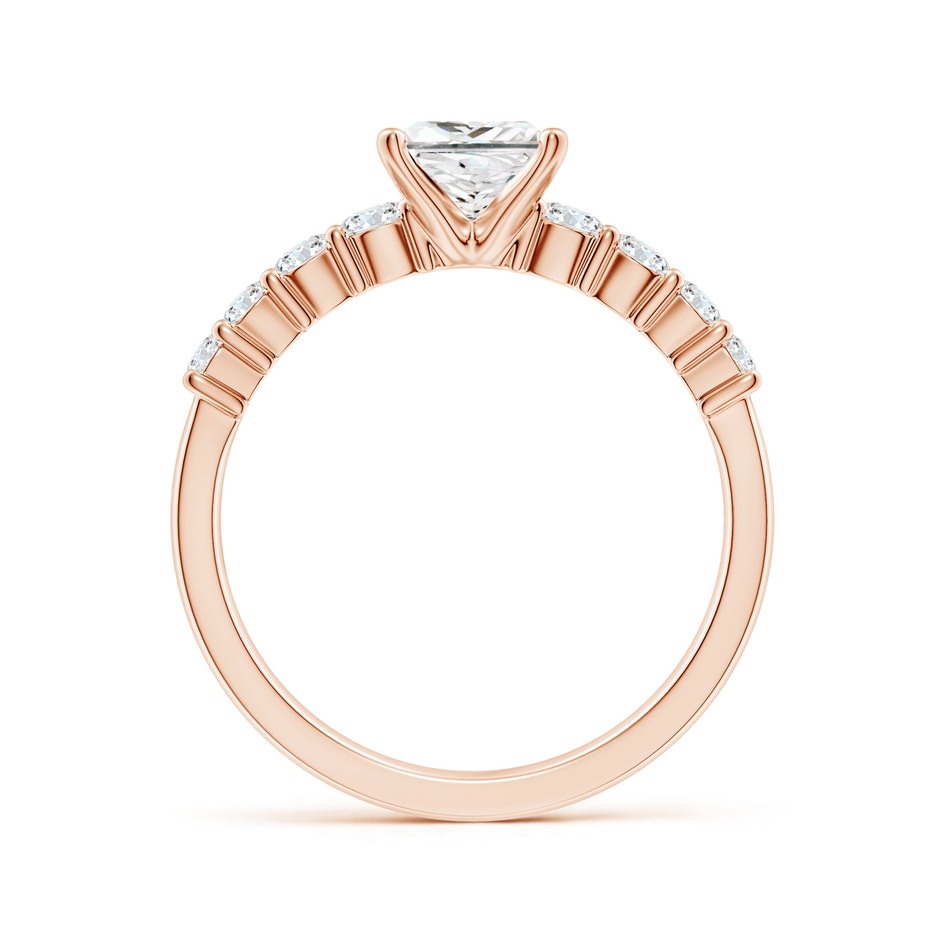 5.5mm FGVS Lab-Grown Solitaire Princess-Cut Diamond Graduated Engagement Ring in Rose Gold side 199