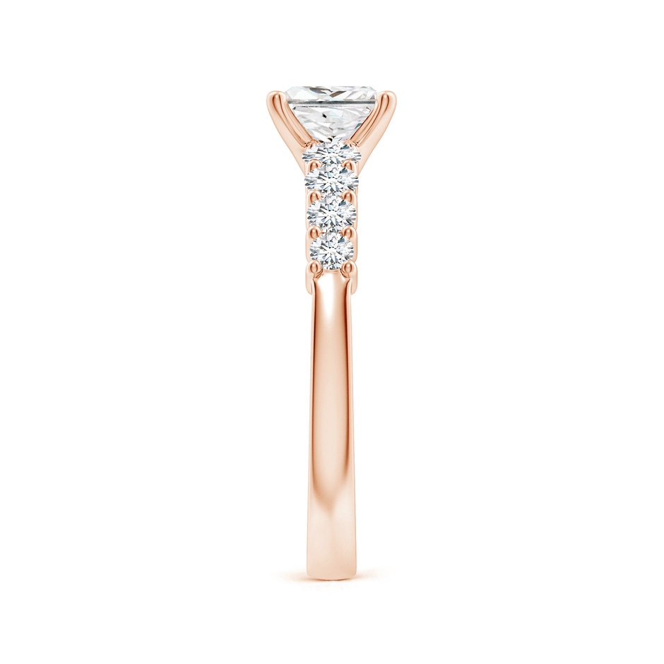 5.5mm FGVS Lab-Grown Solitaire Princess-Cut Diamond Graduated Engagement Ring in Rose Gold side 299