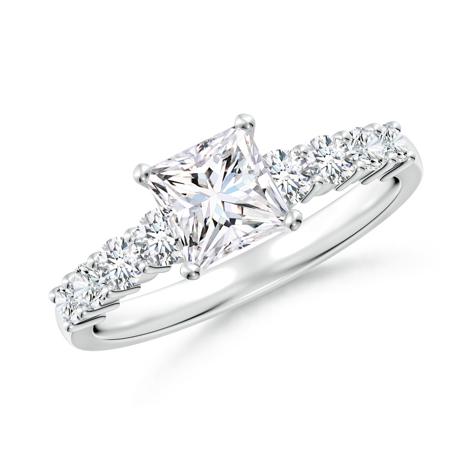 5.5mm FGVS Lab-Grown Solitaire Princess-Cut Diamond Graduated Engagement Ring in White Gold 