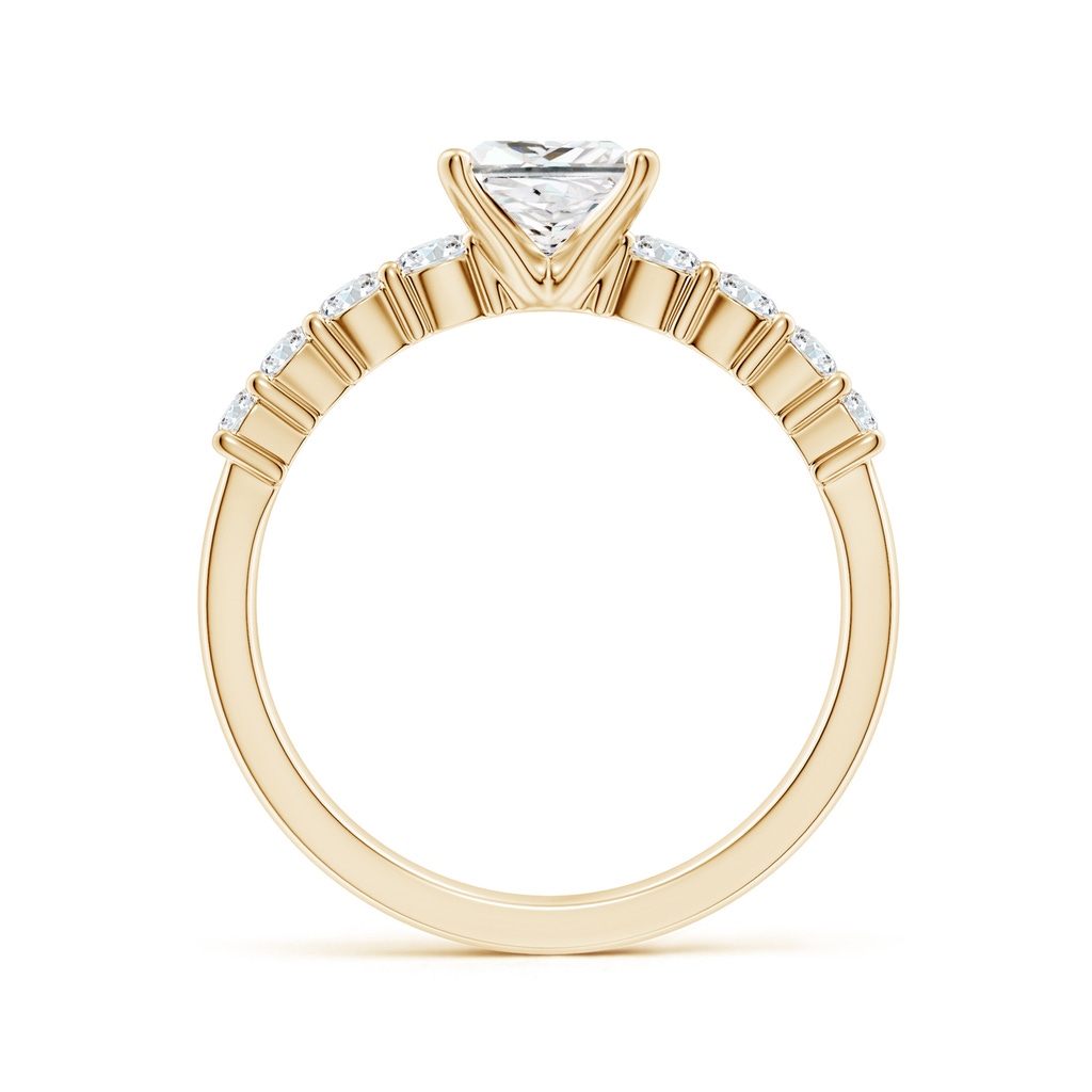 5.5mm FGVS Lab-Grown Solitaire Princess-Cut Diamond Graduated Engagement Ring in Yellow Gold - side 199