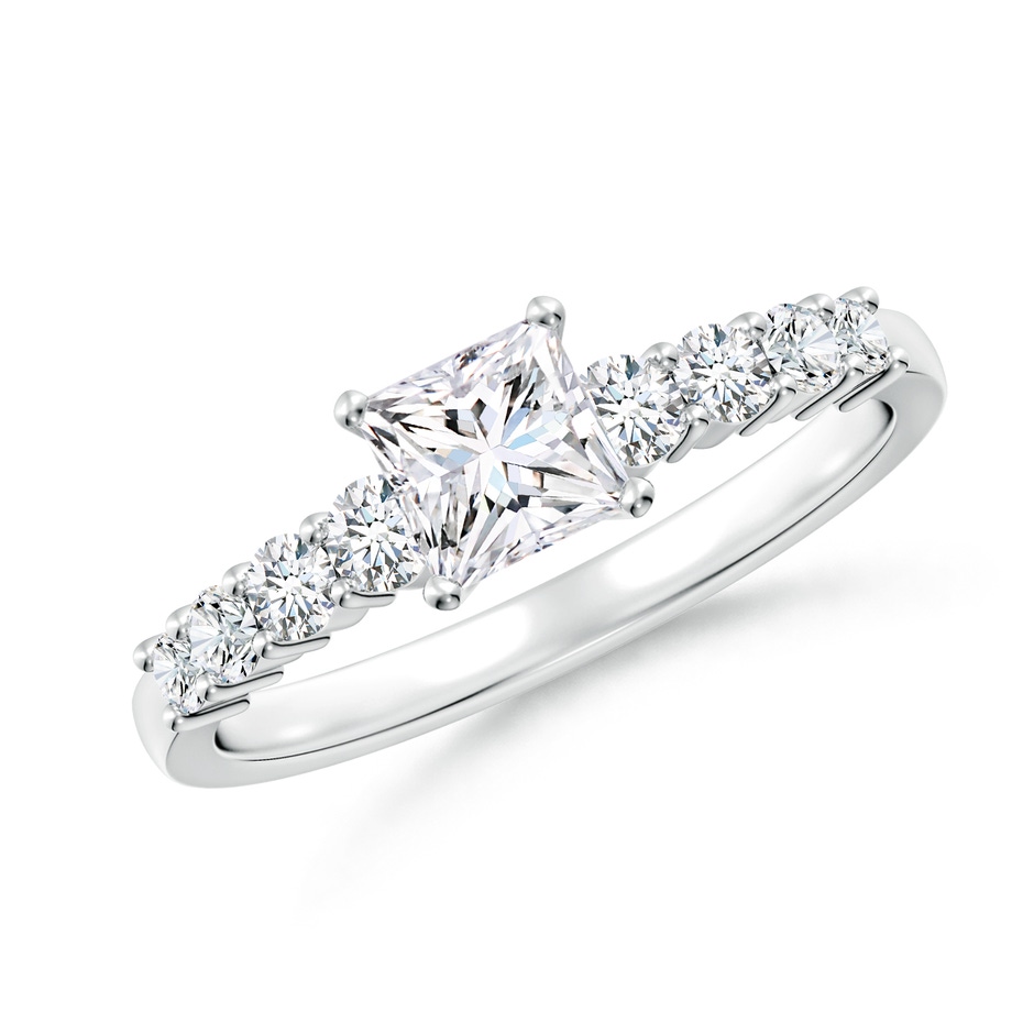 5mm FGVS Lab-Grown Solitaire Princess-Cut Diamond Graduated Engagement Ring in White Gold 