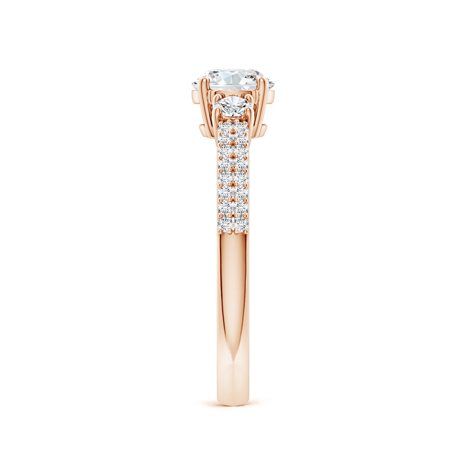 5.9mm FGVS Lab-Grown Round Diamond Side Stone Knife-Edge Shank Engagement Ring in Rose Gold side 299