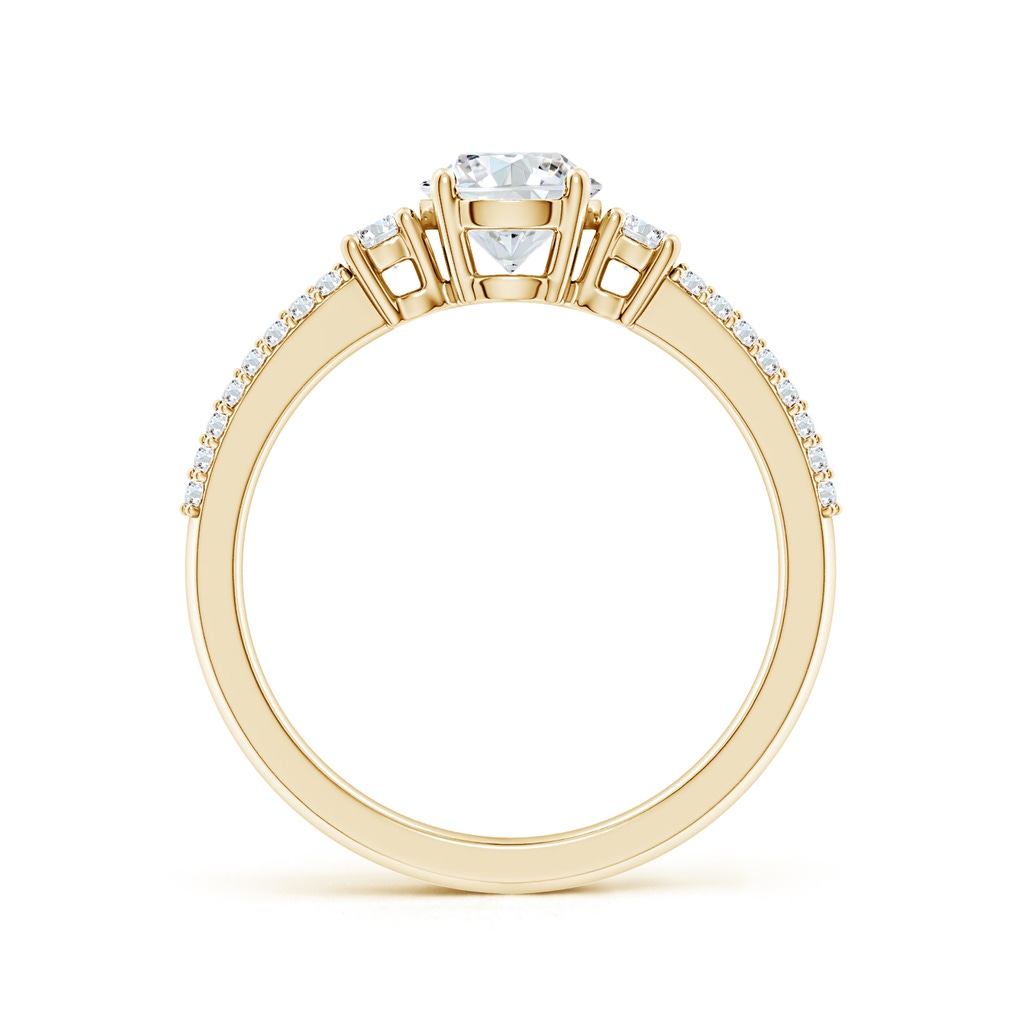 5.9mm FGVS Lab-Grown Round Diamond Side Stone Knife-Edge Shank Engagement Ring in Yellow Gold - side 199